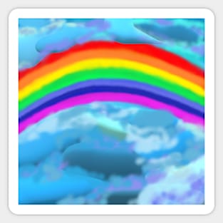 Rainbow Breaking Through Clouds Sticker